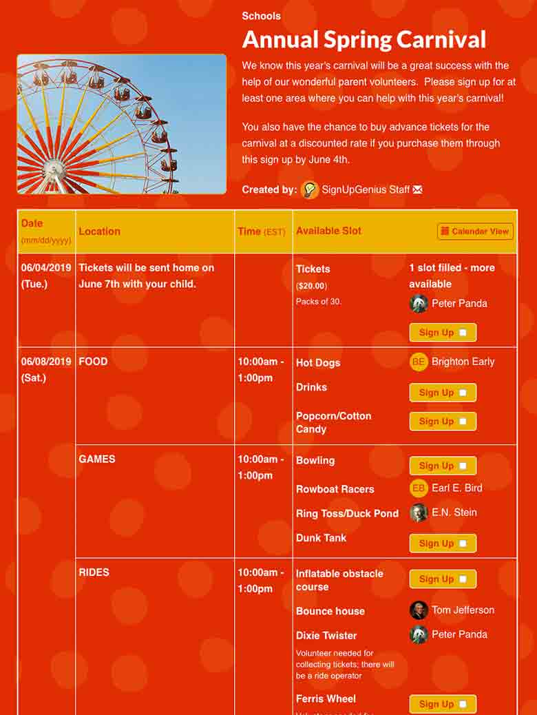 Sign Up Festival Volunteers